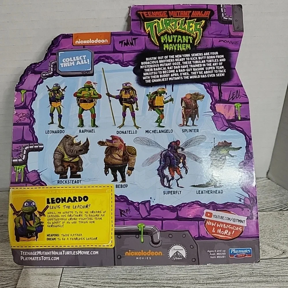 2023‎ TMNT Teenage Mutant Ninja Turtles Playmates Leonardo Mutant Mayhem Figure